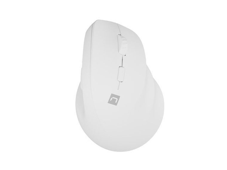 Natec, mysz bezprzewodowa, wertykalna, Crake 2, BT 5.2 + 2.4GHz, biała