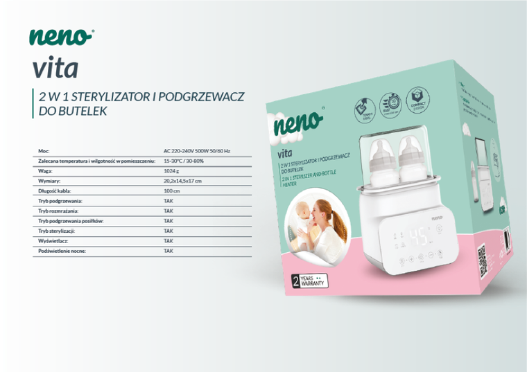 Neno, Vita, podgrzewacz i sterylizator, 5w1