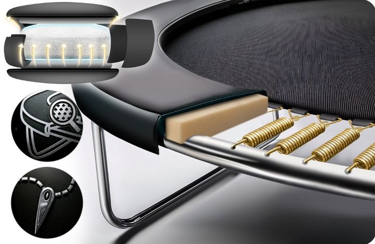 Neo-Sport, trampolina ogrodowa, profilowana, z siatką wewnętrzną, 10ft/312 cm