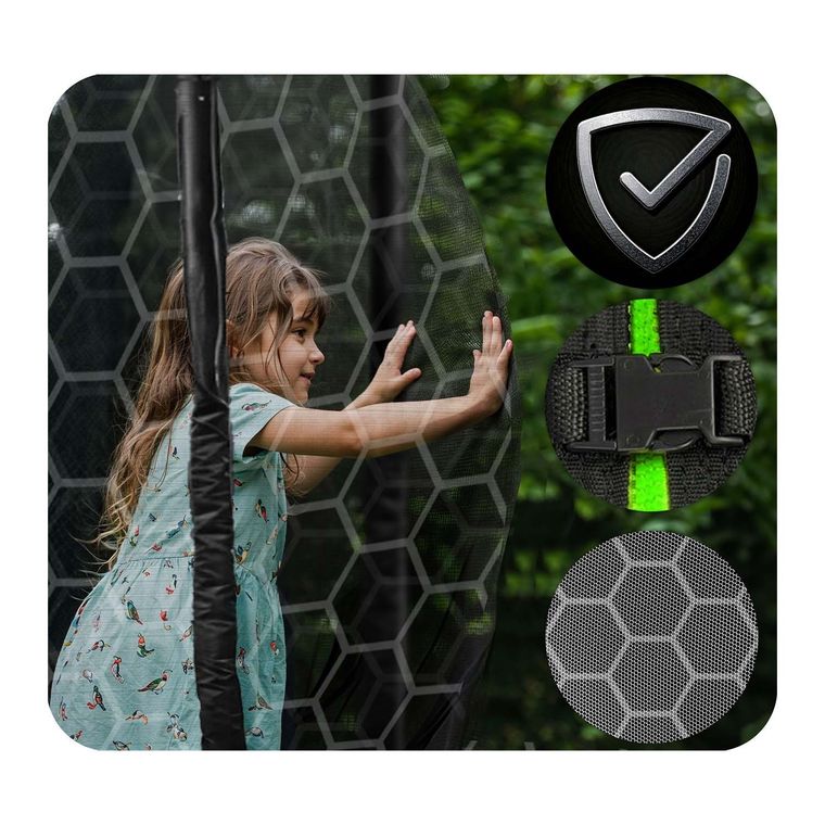 Neo-Sport, trampolina ogrodowa z siatką wewnętrzną i drabinką, 14ft/435 cm