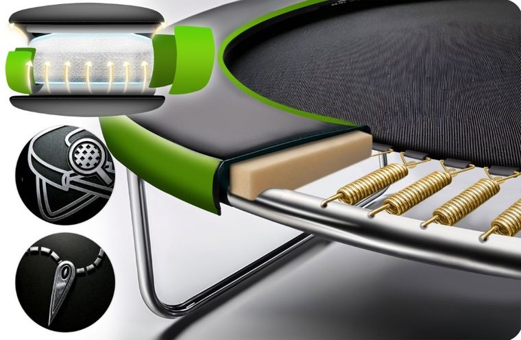 Neo-Sport, trampolina ogrodowa z siatką zewnętrzną i drabinką, 183 cm