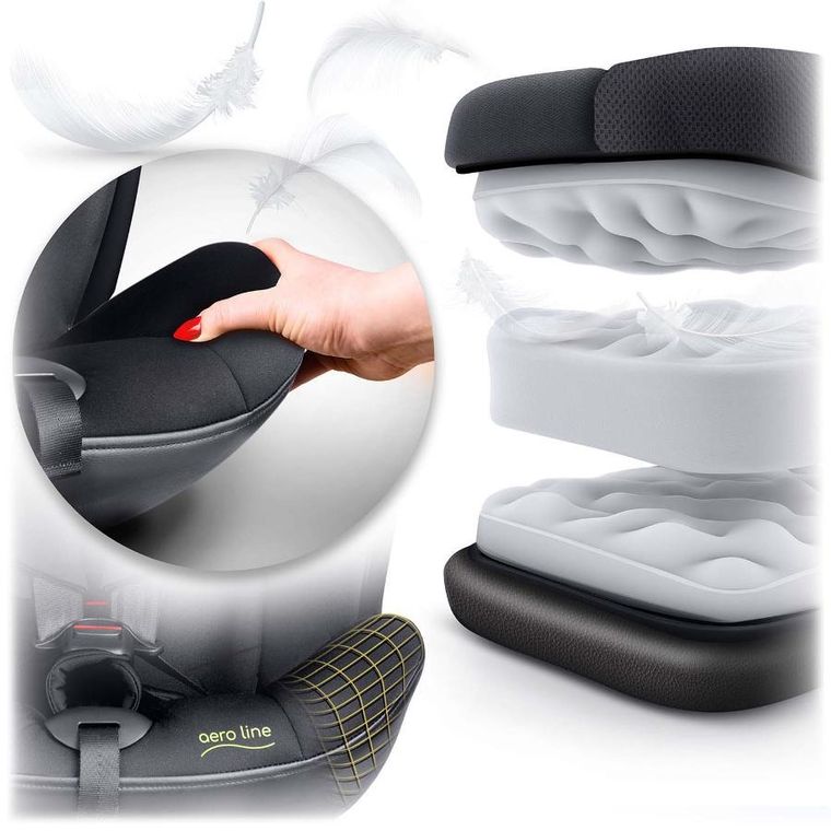 Nukido, Aero Line, fotelik samochodowy, czarny, 0-36 kg