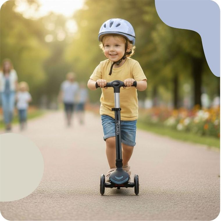 Nukido, Flippo, hulajnoga 3-kołowa, balansowa, z siedziskiem, czarna