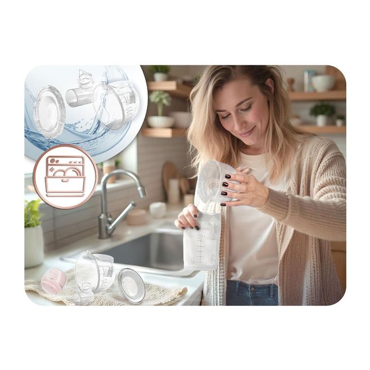 Nukido, laktator elektryczny, trójfazowy, różowy, NK-963