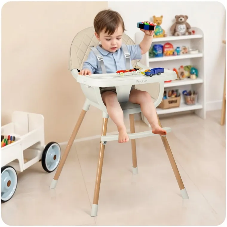 Nukido, Lilo, krzesełko do karmienia, beżowe