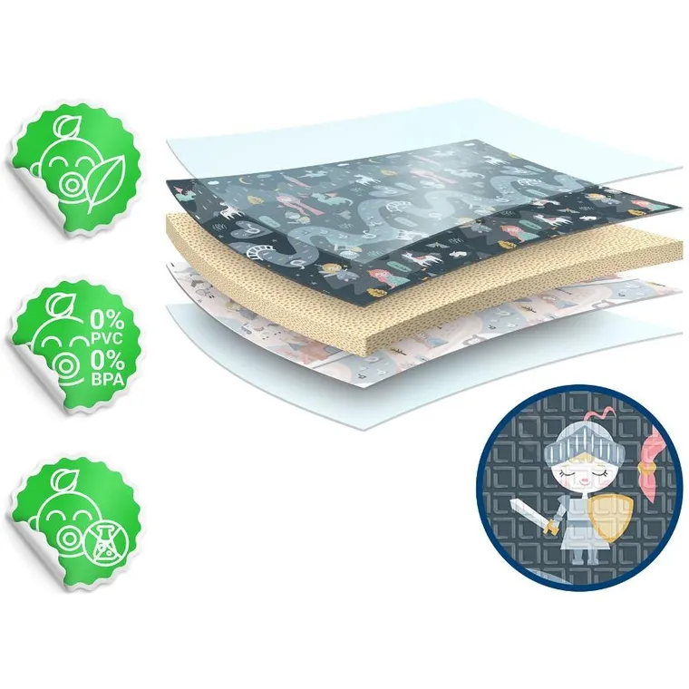 Nukido, mata piankowa, składana, 200-150-1 cm