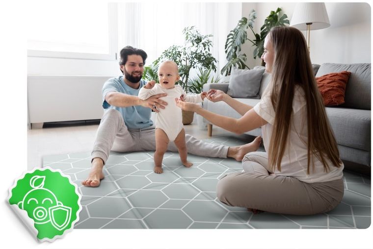 Nukido, mata piankowa, składana, ocean, 200-180-1 cm