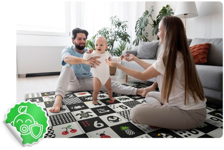 Nukido, mata piankowa, składana, ocean, liczby, 200-180-1 cm