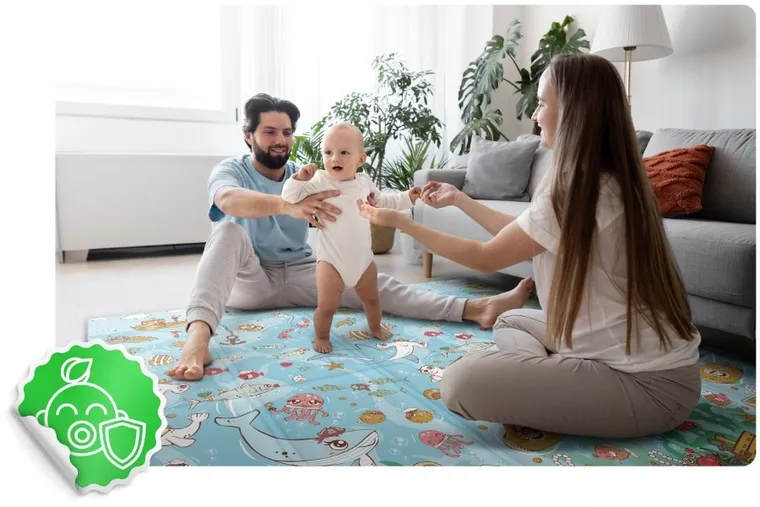 Nukido, mata piankowa, składana, ocean, ziemia, 200-180-1 cm