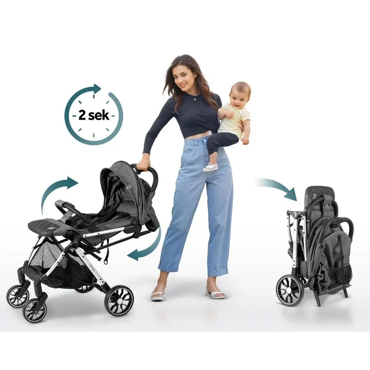 Nukido, Paseo, wózek dziecięcy, spacerówka, szary