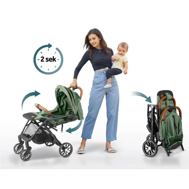 Nukido, Paseo, wózek dziecięcy, spacerówka, zielony