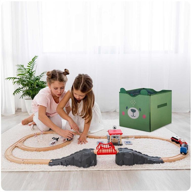 Nukido, pojemnik na zabawki i mata, zielony