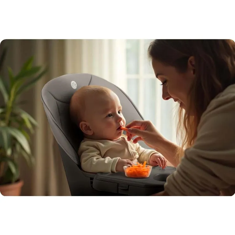 Nukido, Tilo, krzesełko do karmienia, szaro-czarne