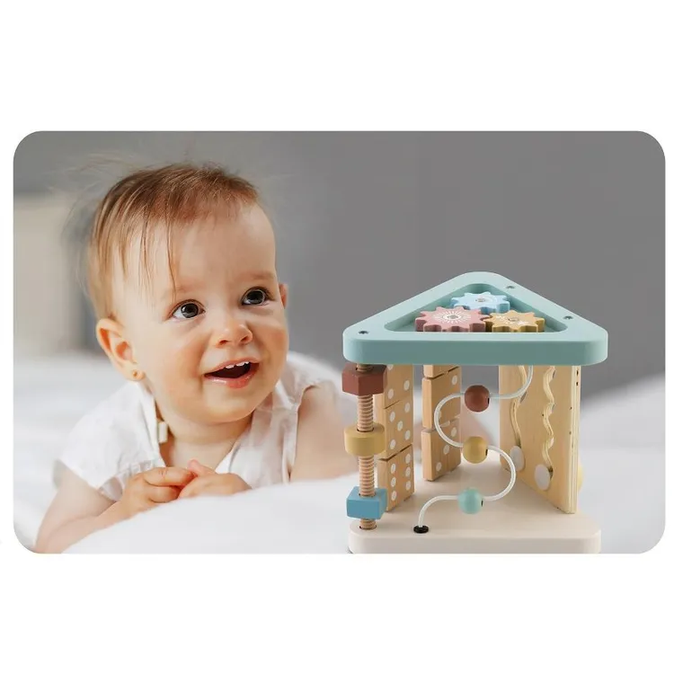 Nukido, trójkąt drewniany, zabawka sensoryczna