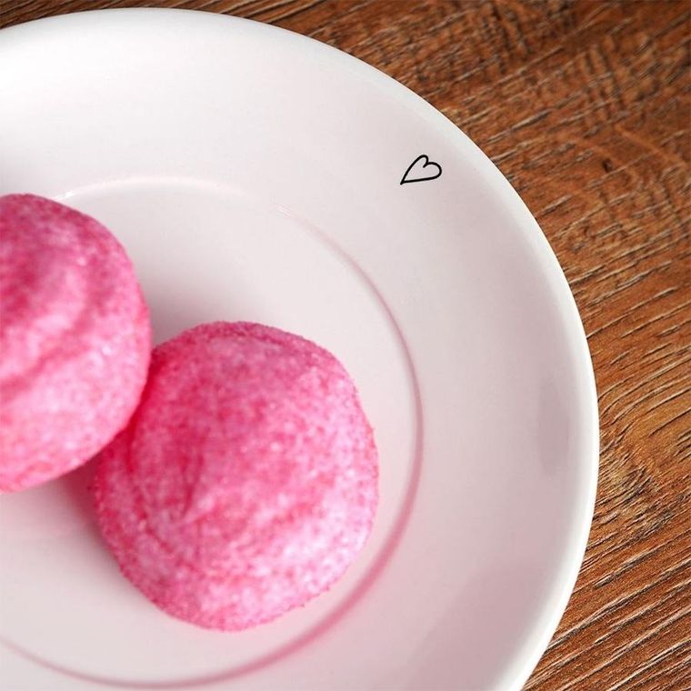 Orion, talerzyk mały, ceramiczny, biały serduszka, 12 cm