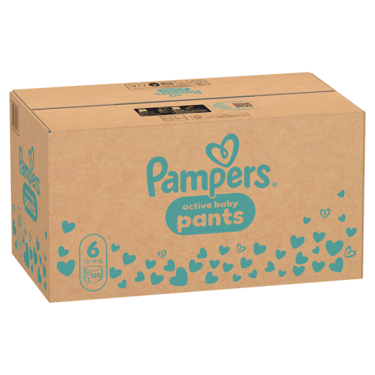 Pampers, Active Baby, pieluchomajtki, rozmiar 6, 13-19kg, 120 szt.