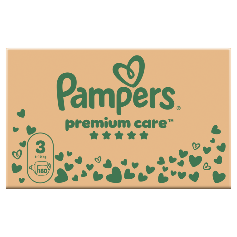 Pampers, Premium Care, pieluchy jednorazowe, rozmiar 3, 6-10kg, 180 szt.