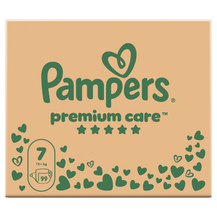 Pampers, Premium Care, pieluchy jednorazowe, rozmiar 7, 15kg+, 99 szt.