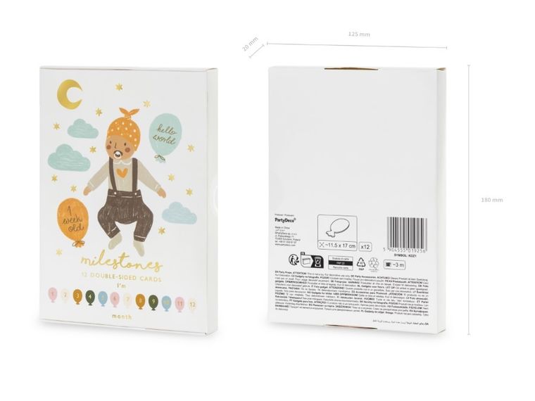 PartyDeco, karty do zdjęć, baloniki, 11,5-17 cm