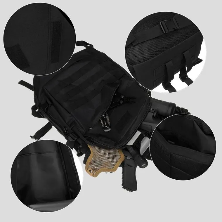 Peterson, plecak militarny, 3-komorowy, czarny