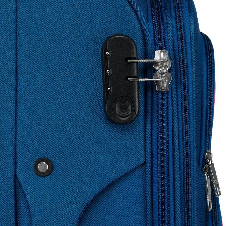 Peterson, walizka, średnia, granatowo-czerwona, 68 cm