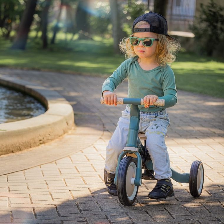 Petite&Mars, Turbo, rowerek trójkołowy 5w1, Misty Green