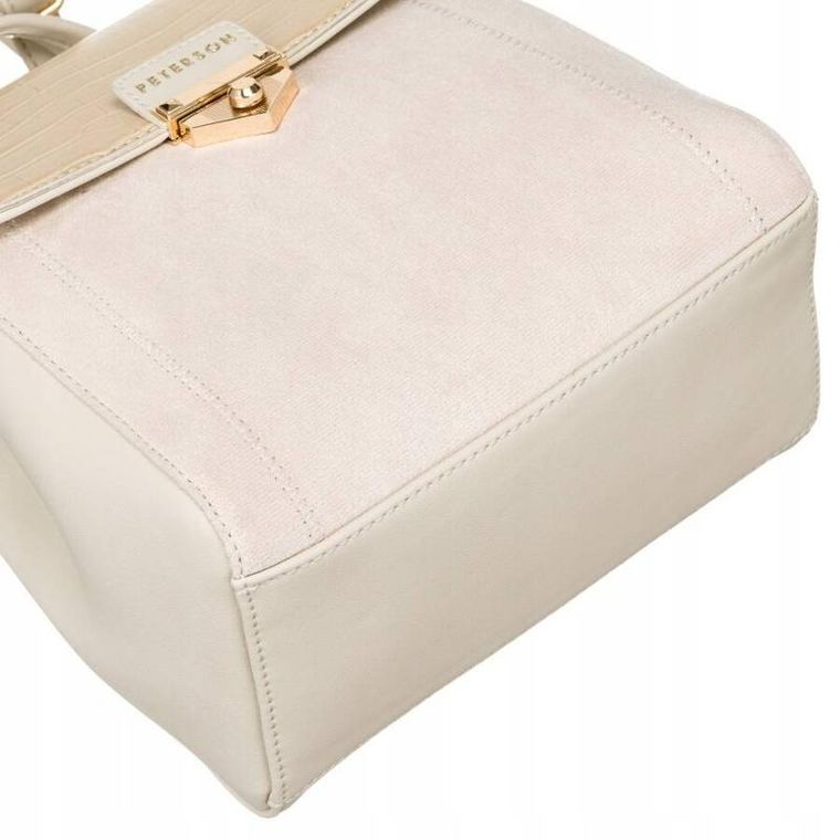 Plecak, beżowy, skóra ekologiczna, Peterson