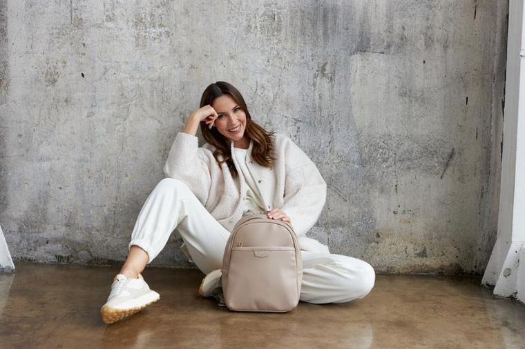 Plecak damski, beżowy, skóra ekologiczna, Peterson