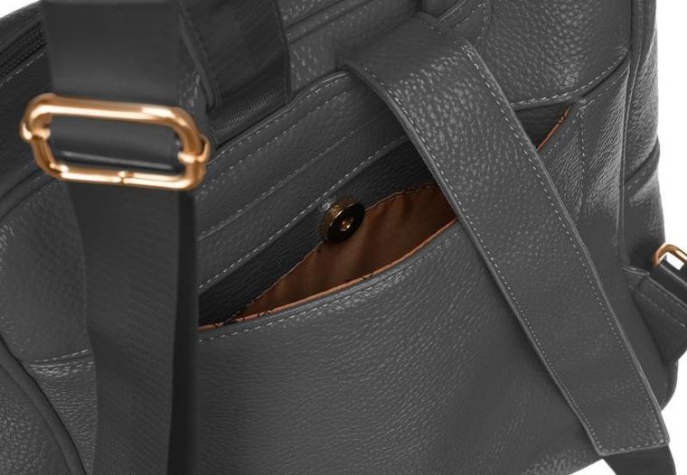 Plecak damski, szary, skóra ekologiczna, Peterson