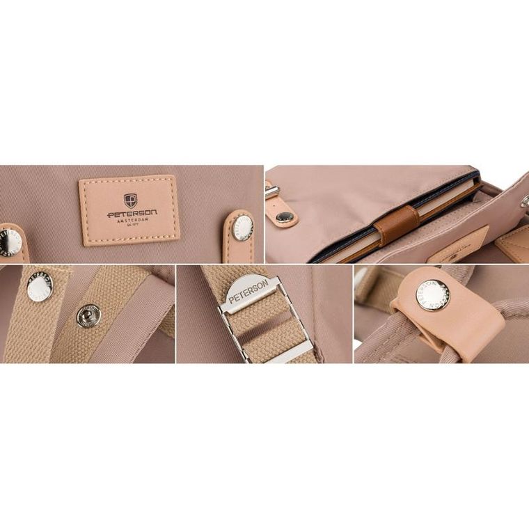 Plecak miejski, beżowy, Peterson