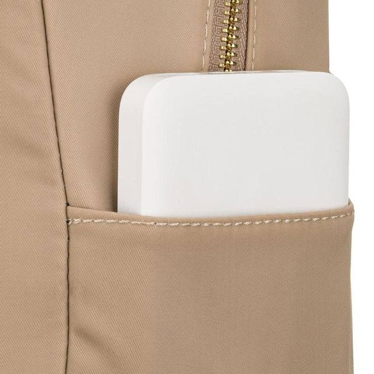 Plecak miejski, beżowy, skóra ekologiczna, Peterson