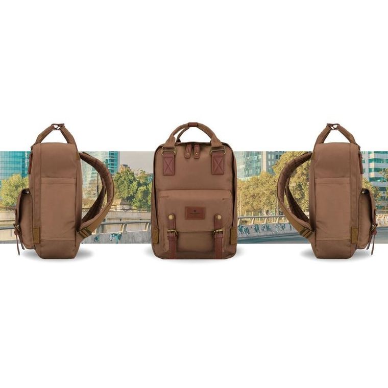 Plecak miejski, brązowy, Peterson