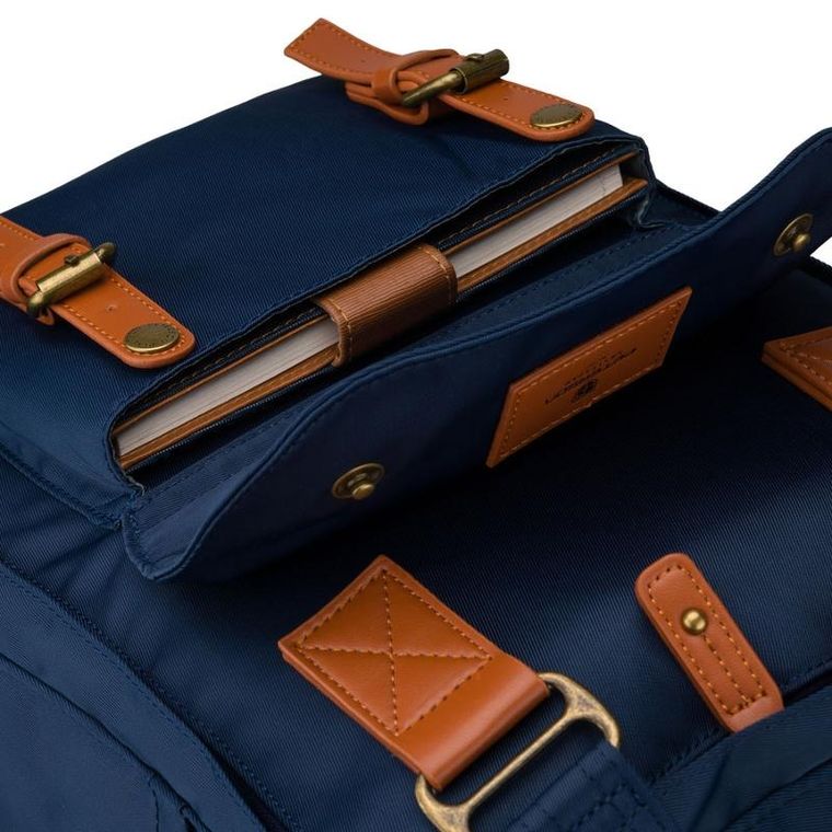 Plecak miejski, granatowo-brązowy, Peterson