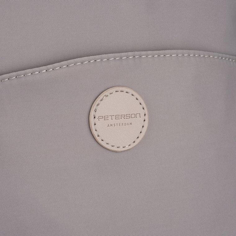 Plecak miejski, szary, skóra ekologiczna, Peterson
