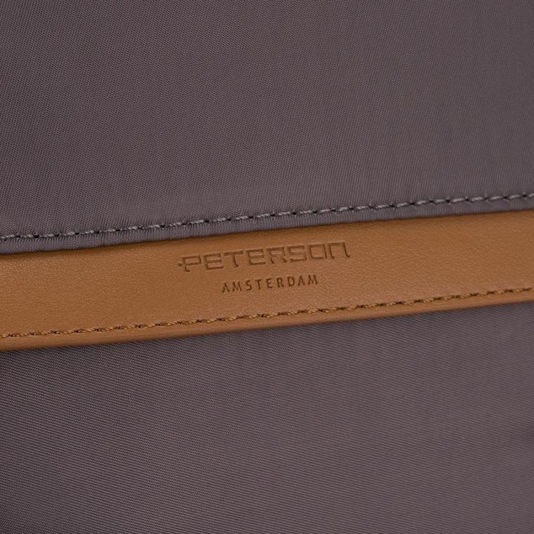 Plecak miejski, szary, skóra ekologiczna, Peterson