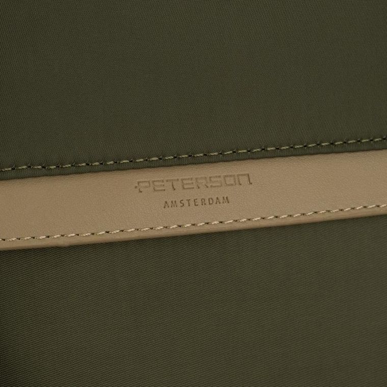 Plecak miejski, zielony, skóra ekologiczna, Peterson