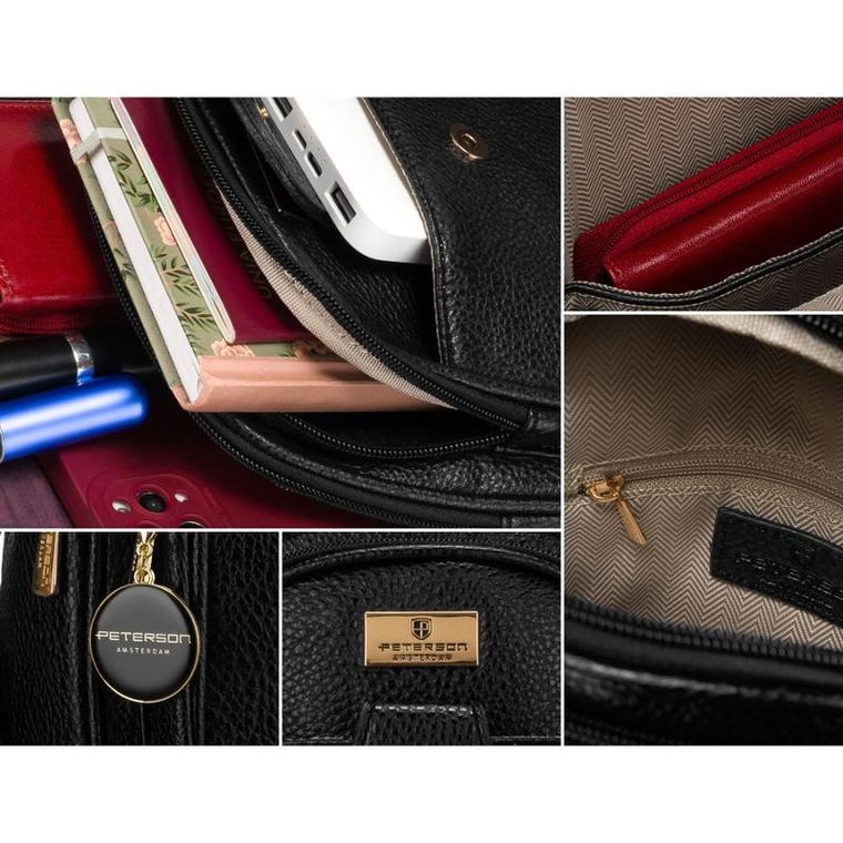 Plecak na jedno ramię, saszetka, czarny, Peterson