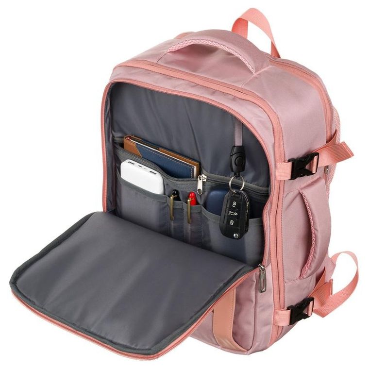 Plecak podróżny, bagaż podręczny do samolotu, różowy, Peterson