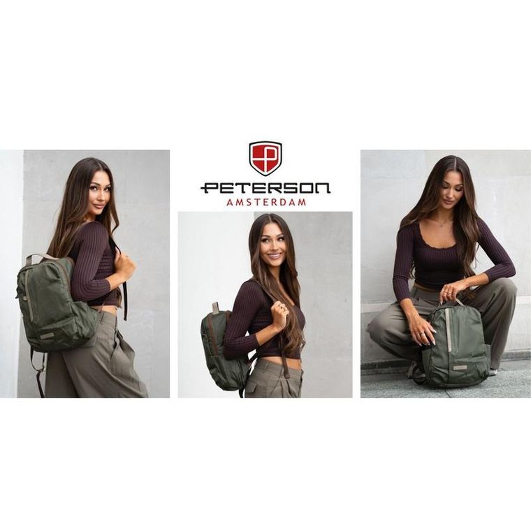 Plecak podróżny, bagaż podręczny do samolotu, zielony, Peterson