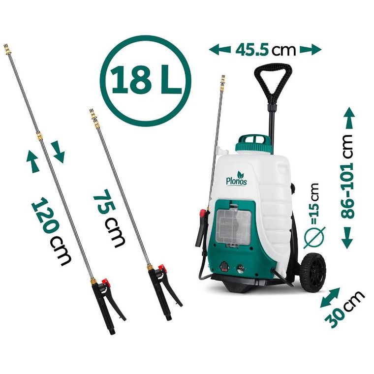 Plonos, opryskiwacz akumulatorowy, z wózkiem