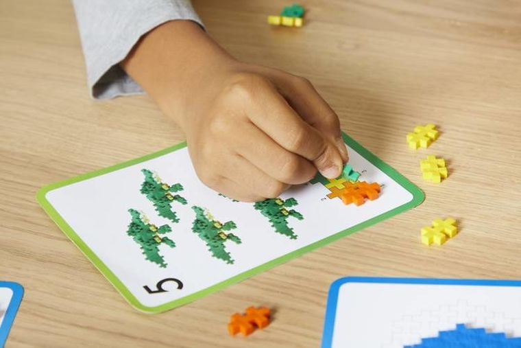 Plus-Plus, Learn to build, ABC 123, mini klocki, mix, 2000 szt., zestaw z płytkami i kartami pracy