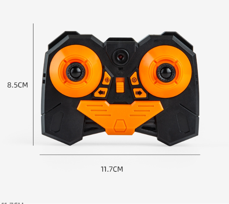 Pojazd zdalnie sterowany, strzelający kulami wodnymi, pomarańczowy
