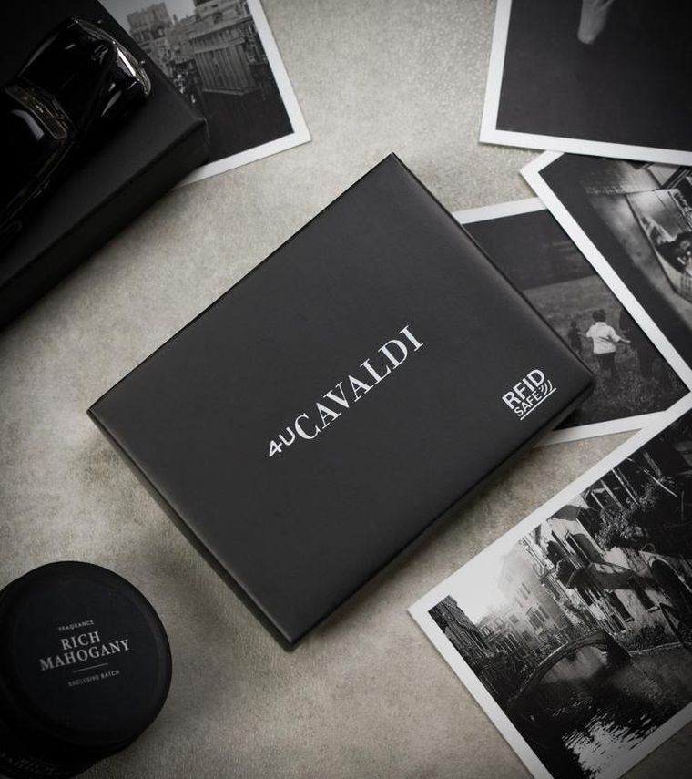 Portfel, czarny, skóra ekologiczna, Cavaldi