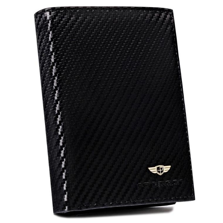 Portfel, czarny, skórzany, RFID, Peterson