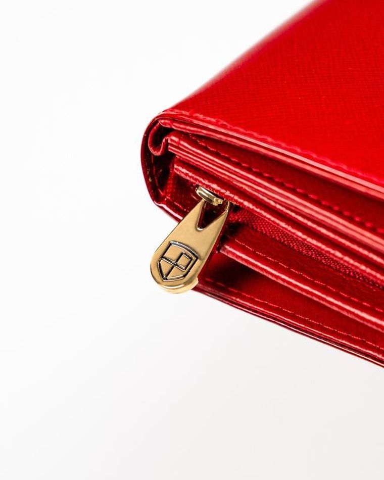 Portfel, czerwony, skórzany, Peterson