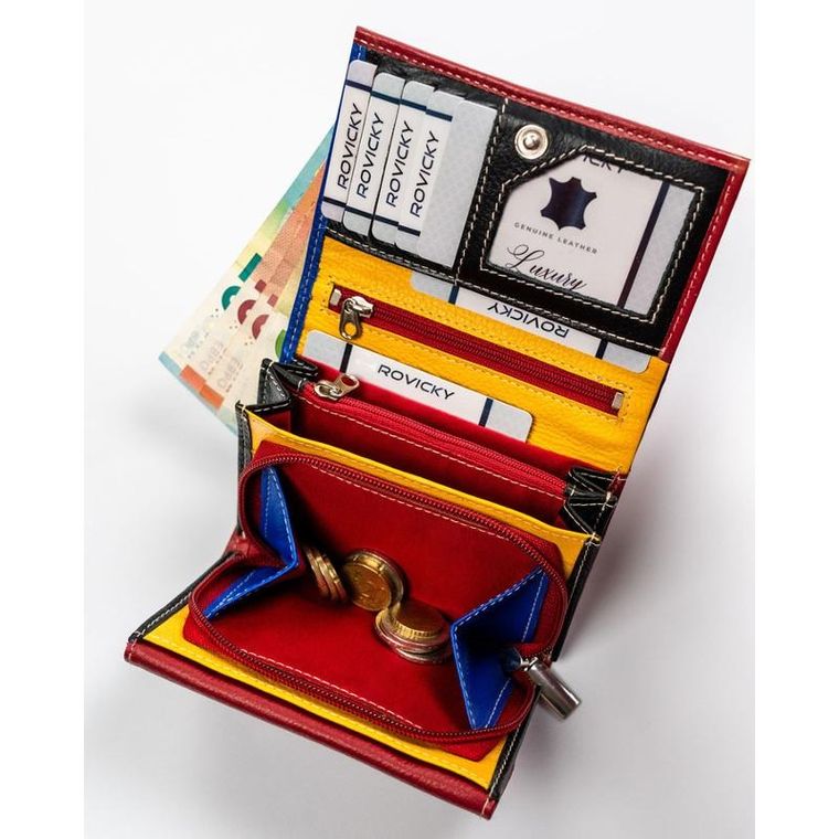 Portfel, czerwony, skórzany, Rovicky