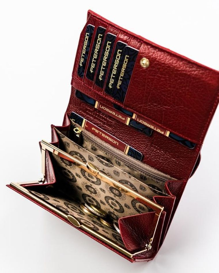 Portfel damski, wężowy wzór, Peterson