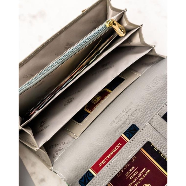 Portfel, zielony, skórzany, Peterson