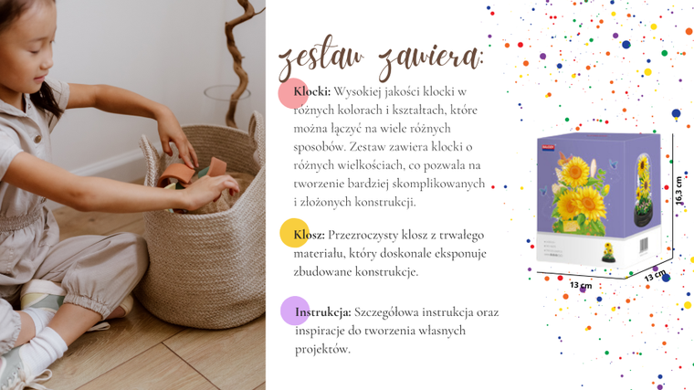 QBI, Słoneczniki na łące, klocki konstrukcyjne, 545 elementów