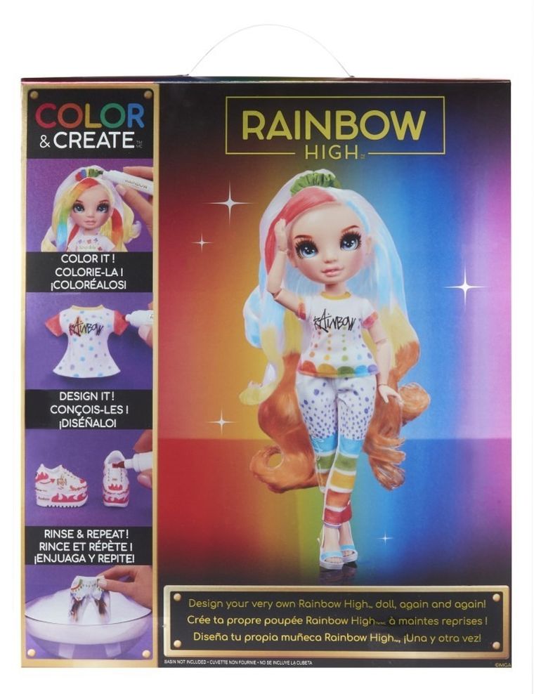 Rainbow High, Color & Create Fashion Doll, Blue Eyes, lalka modowa